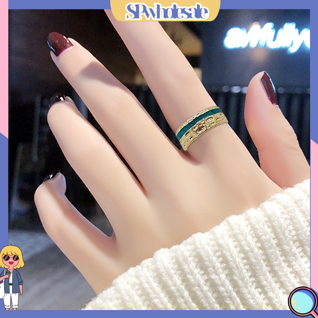 <SPwholesale> Nhẫn Hợp Kim Mịn Màng Làm Việc Tinh Tế Sáng Bóng Thời Trang Cho Nam Và Nữ