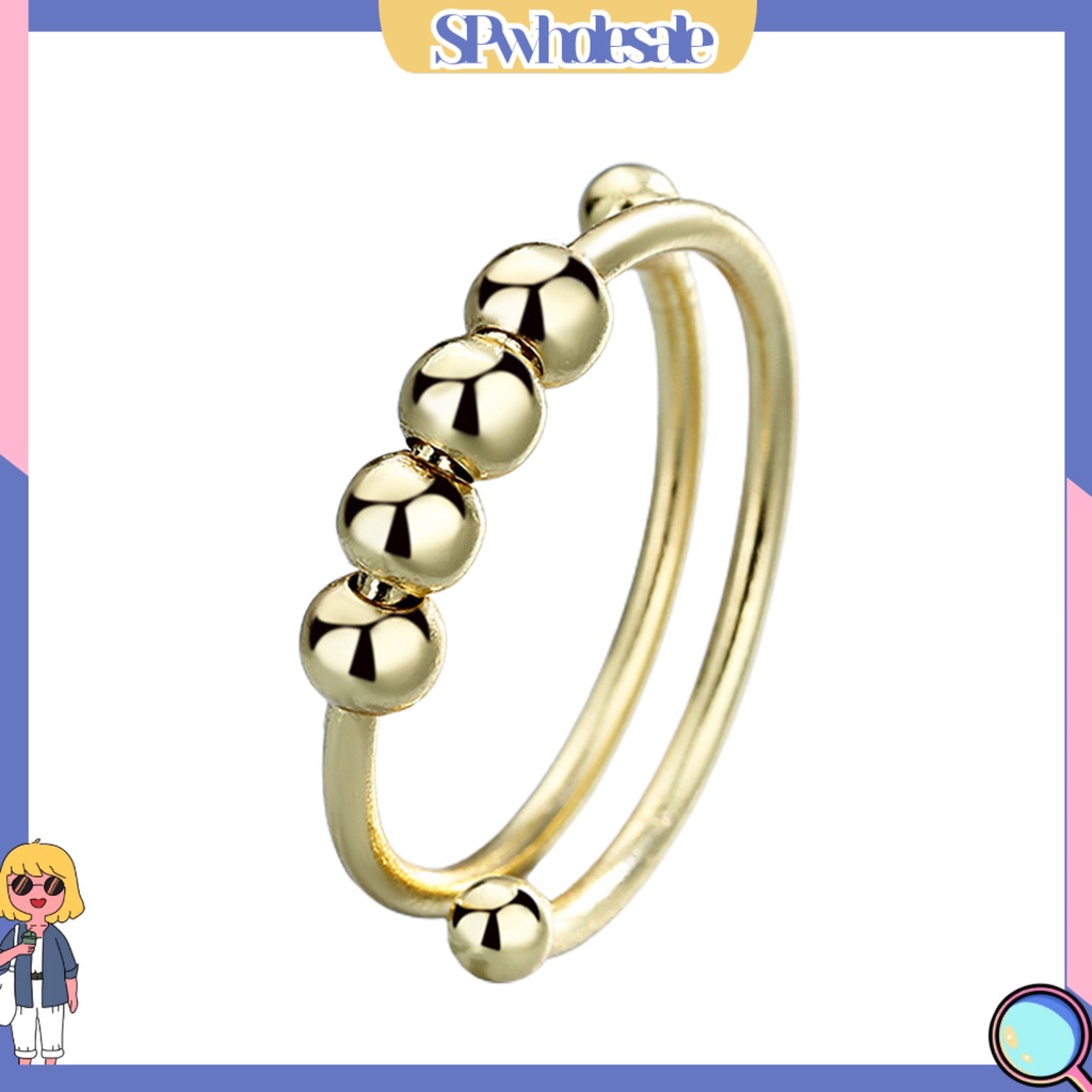 <SPwholesale> Nhẫn Hở Hạt Hình Học Bằng Hợp Kim Nhẹ Trang Trí Hạt Thời Trang Cuộc