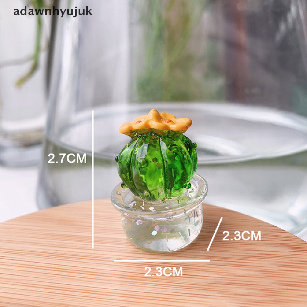 Set 4 Tượng Xương Rồng Mini Bằng Nhựa Resin Thủ Công Trang Trí Xe Hơi
