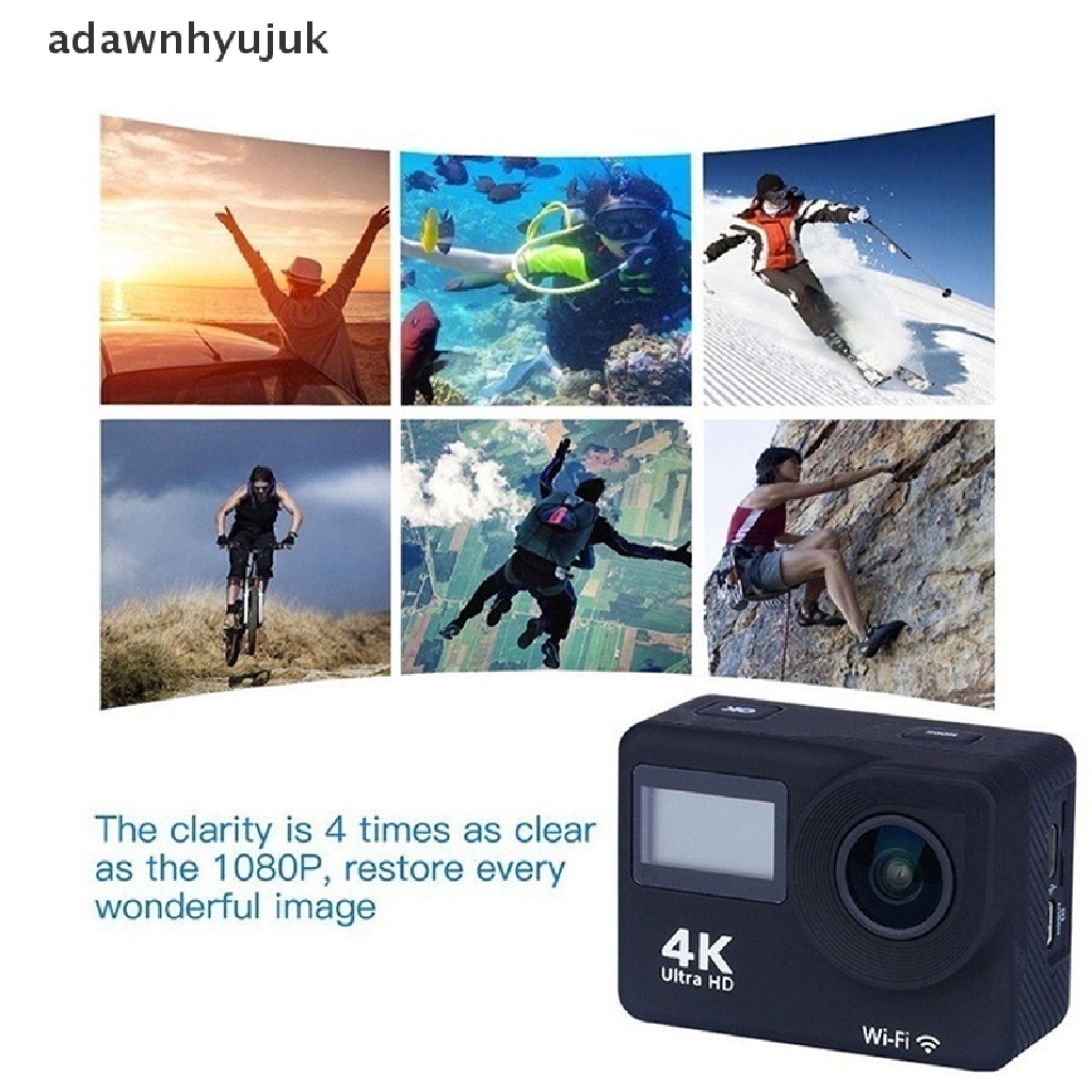 Camera Hành Trình Hai Màn Hình adawnhyujuk 4K 1080P HD 2 '' Chống Thấm Nước Kết Nối WiFi