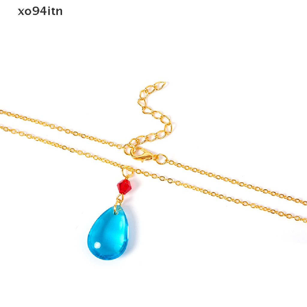 Vòng cổ Mặt Đá Hình Giọt Nước Màu Xanh Dương Dùng Hóa Trang