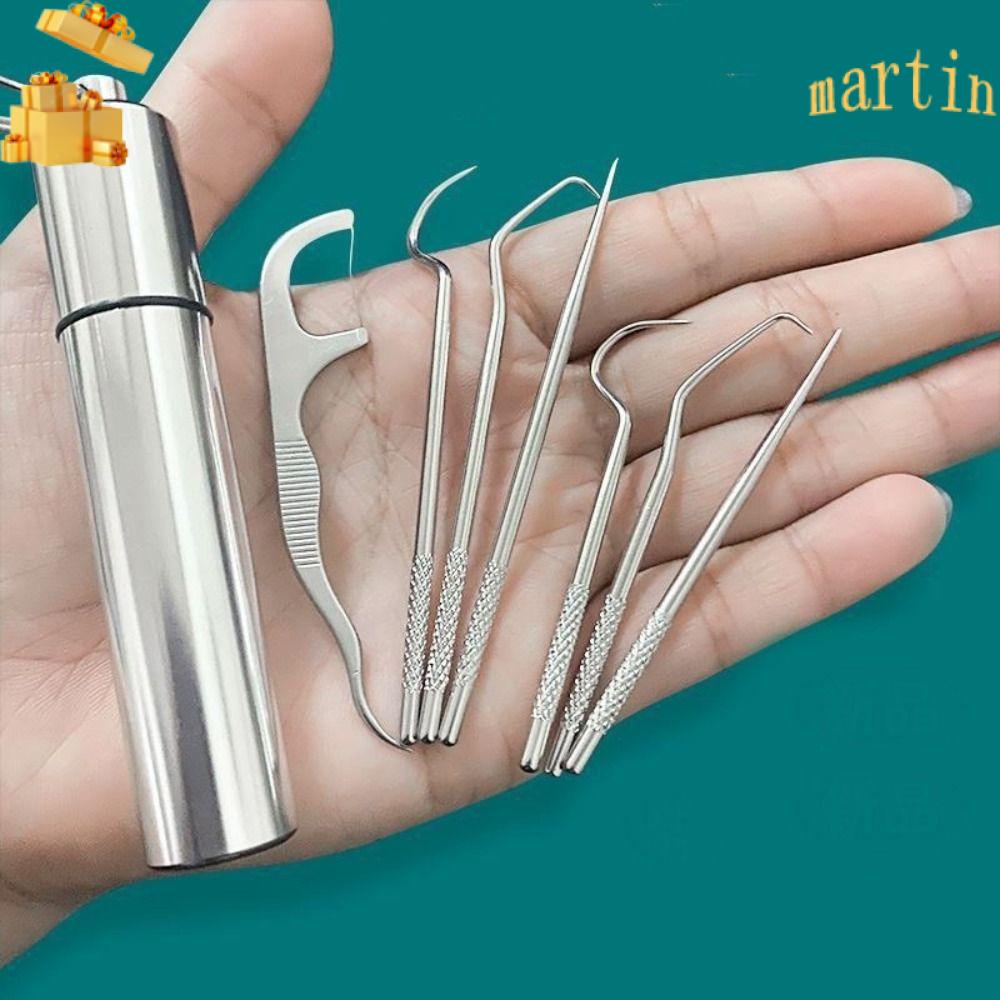 Bộ Dụng Cụ Làm Sạch Răng Miệng Đa Năng Bằng Thép Không Gỉ 1 Cái Giá Đỡ