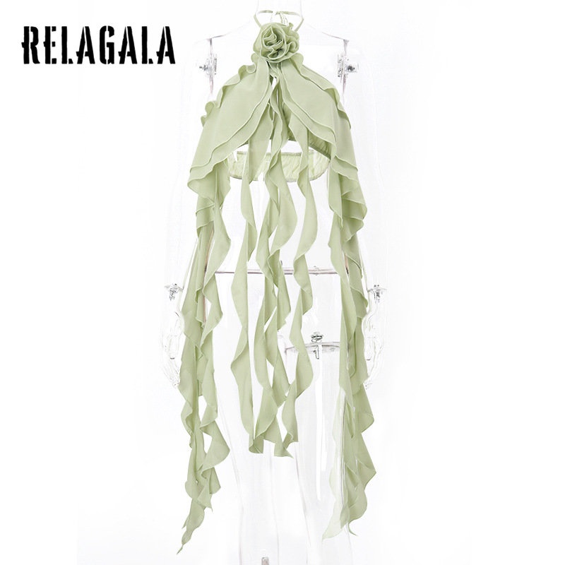 Áo Hai Dây In Hoa Màu Trơn Thời Trang Đường Phố Gợi Cảm Hàng Mới 2023 Dành Cho Bạn Nữ