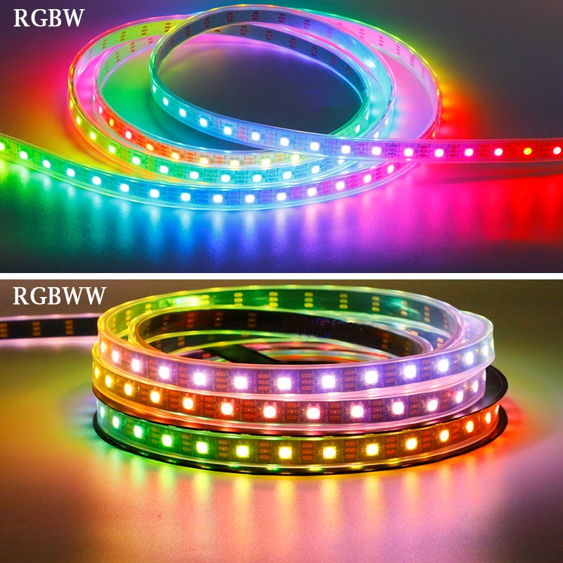 Dây Đèn LED Thông Minh 1M / 5M DC5V SK6812 RGBW RGBWW 4 Màu Trong 1 LED SMD 5050 RGB Pixle IC SK6812 30 / 60 / 144 Leds / m 5V
