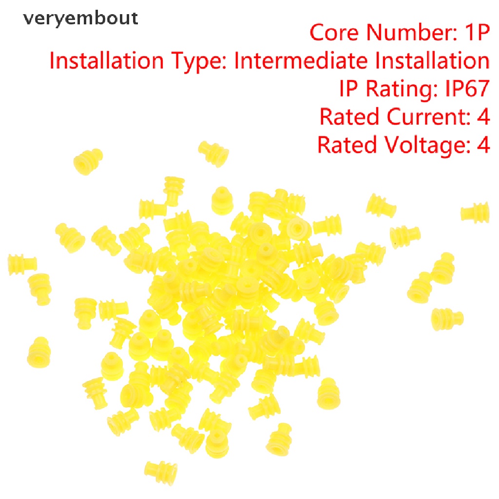 Set 100 Đầu Nối Dây Cao Su Tiện Lợi 281934Đầu Cắm n - 2 Cho Tyco 1.5 Series n 1.5 Chất Lượng Cao