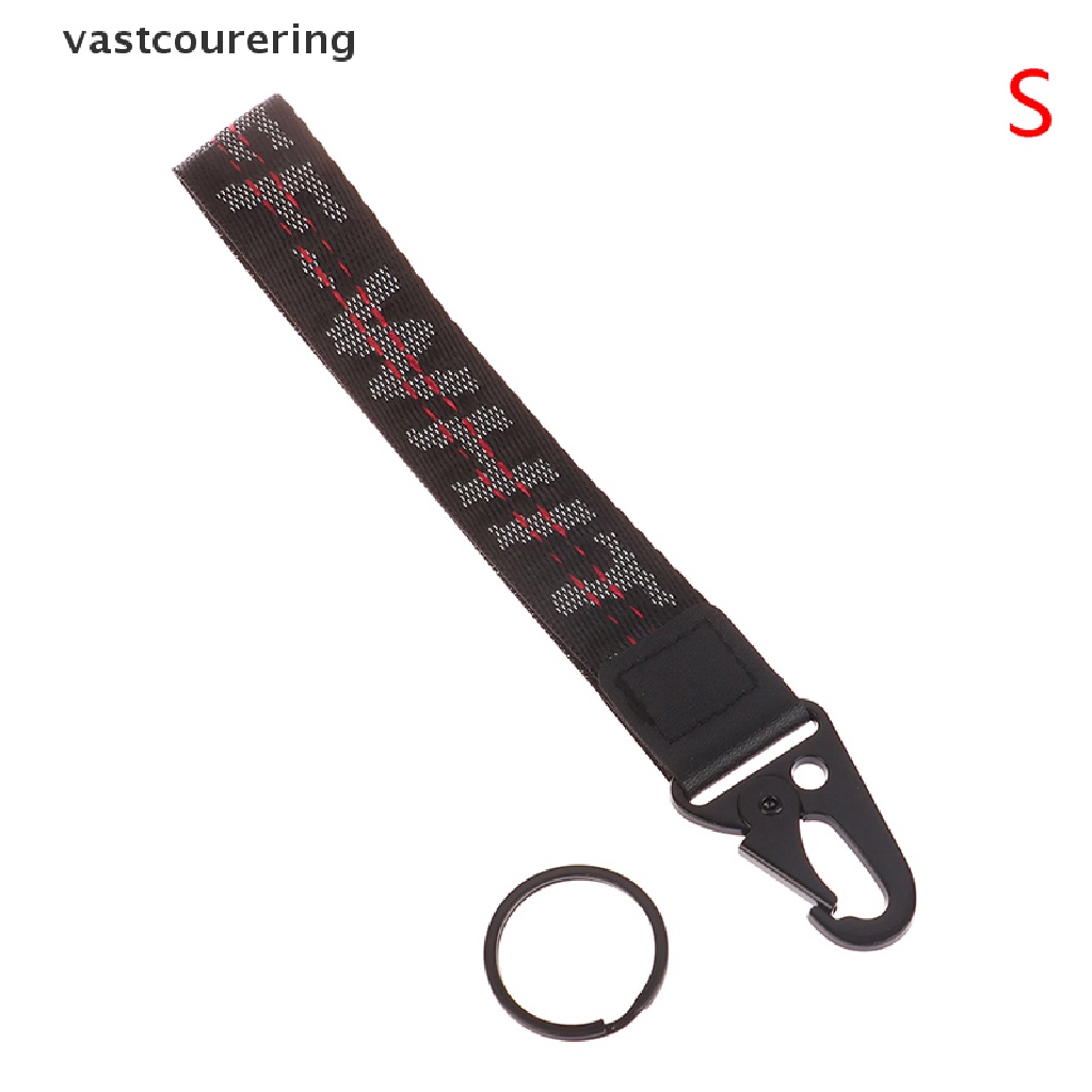 Móc Chìa Khóa Bằng PU Canvas Và Vải Bố Có Dây Đeo Cổ Tay Phong Cách Âu Mỹ