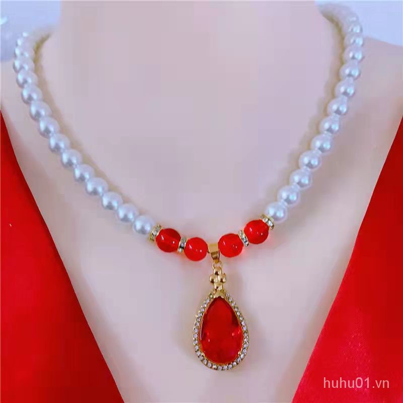 Set Dây Chuyền Ba Món Bằng Sợi Tổng Hợp Đính Ngọc Trai Đơn Giản Dễ Phối Đồ Màu Sắc Dành Cho Phụ Nữ Trung Niên cxbhuhu01.v