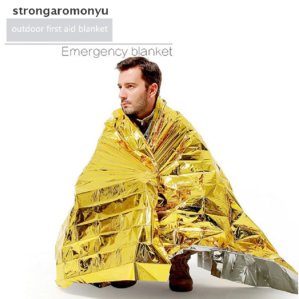 Chăn Sơ Cứu Một Mặt Kích Thước 210 * 160 cm Bằng Lá Nhôm Màu Vàng / Bạc Giữ Ấm Tiện Dụng