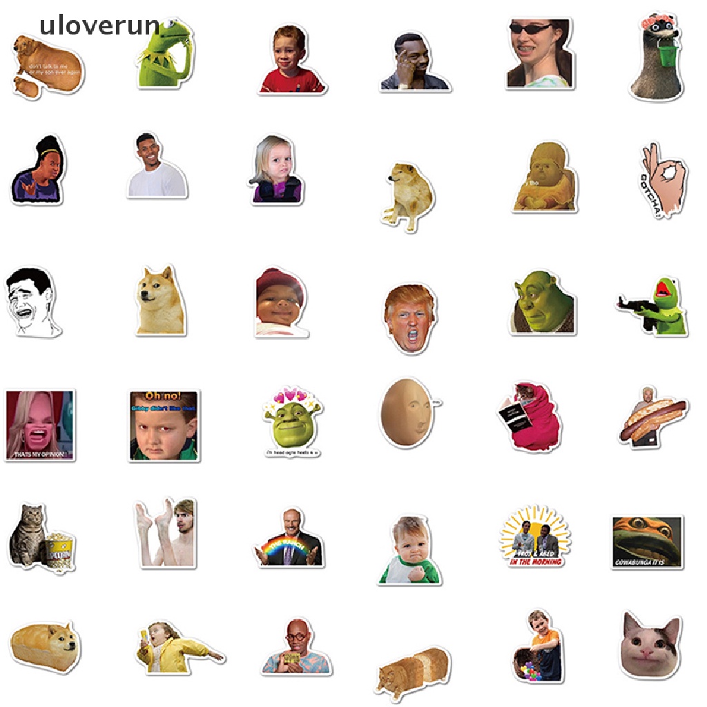 Bộ 50 Miếng Dán Chống Thấm Nước Hình Biểu Tượng Cảm Xúc Ngộ Nghĩnh Trang Trí Laptop Ván Trượt V