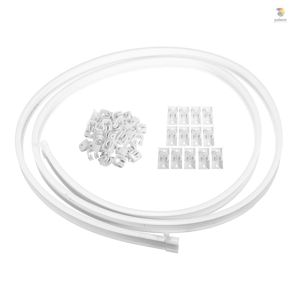 Thanh Trượt Rèm Cửa Linh Hoạt (Ròng Rọc + Tấm Gắn + Tấm Gắn + Con Dấu Nano)