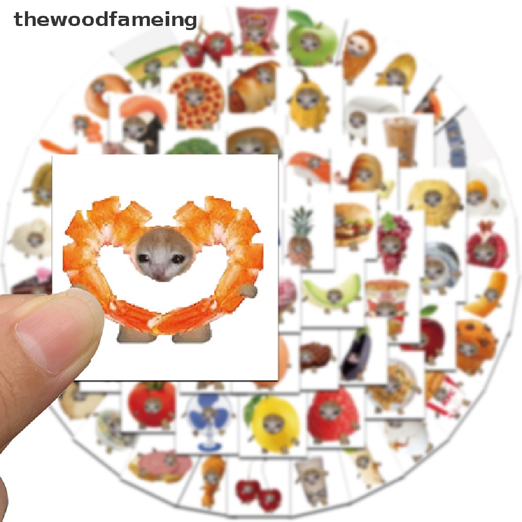 Bộ 69 Miếng Dán Hình Mèo Meme Vui Nhộn Dễ Thương Dùng Trang Trí Vali Laptop Ipad Điện Thoại