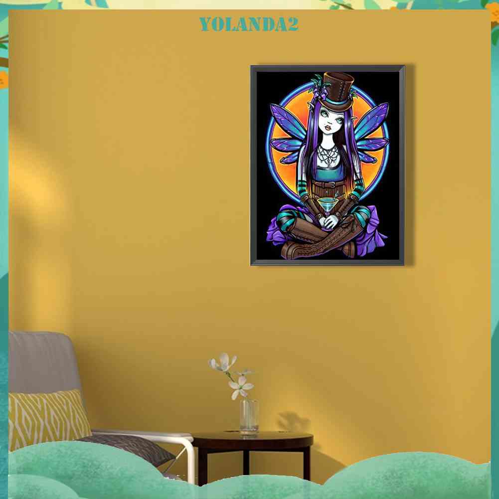 Bộ Tranh Đính Đá 5D Họa Tiết Hoạt Hình Cô Gái Độc Đáo DIY Dùng Trang Trí Nhà Cửa