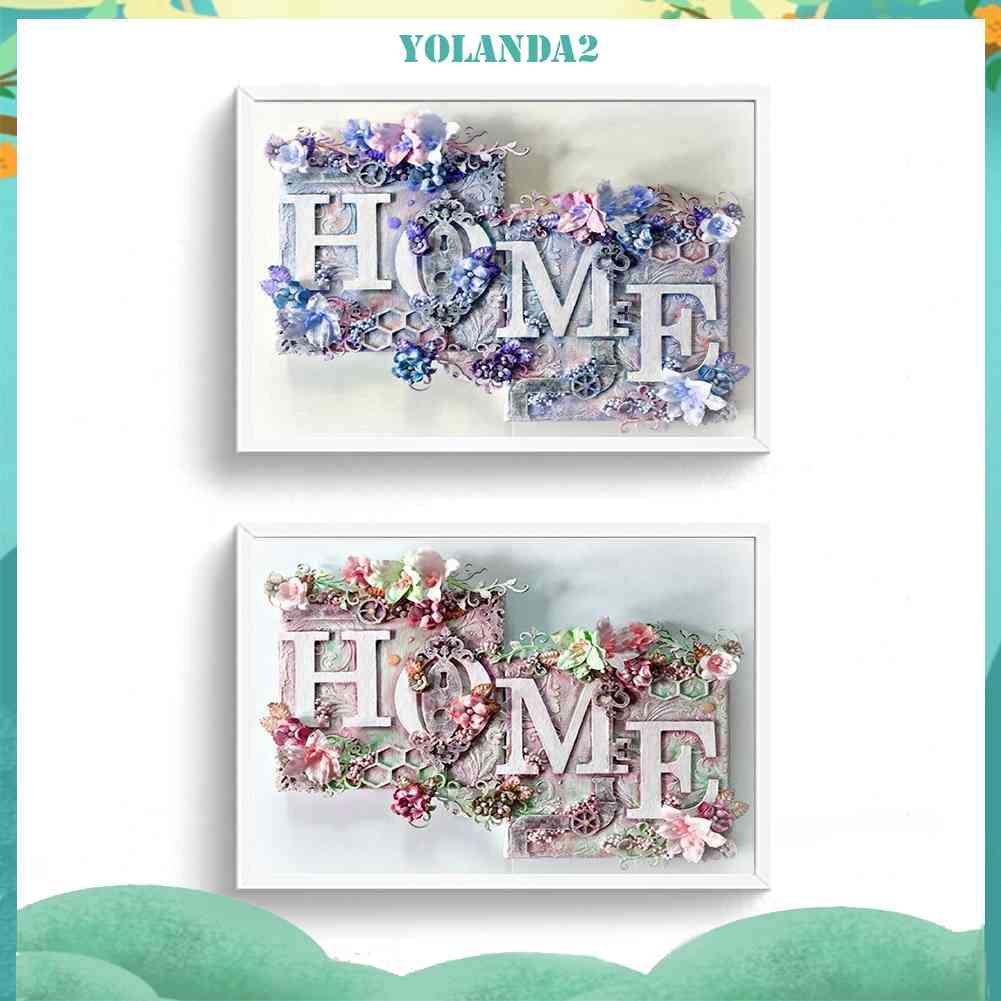 Tranh Đính Đá Kim Cương Toàn Bộ 5D DIY Hình Chữ Cái Trang Trí Nhà Cửa