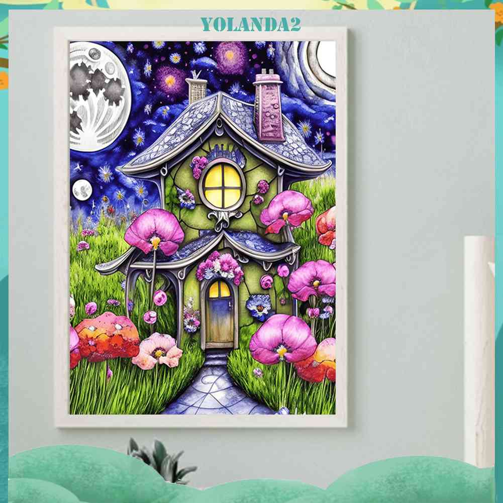 Tranh Đính Đá Kim Cương Toàn Bộ 5D DIY Hình Vẽ Ngôi Nhà