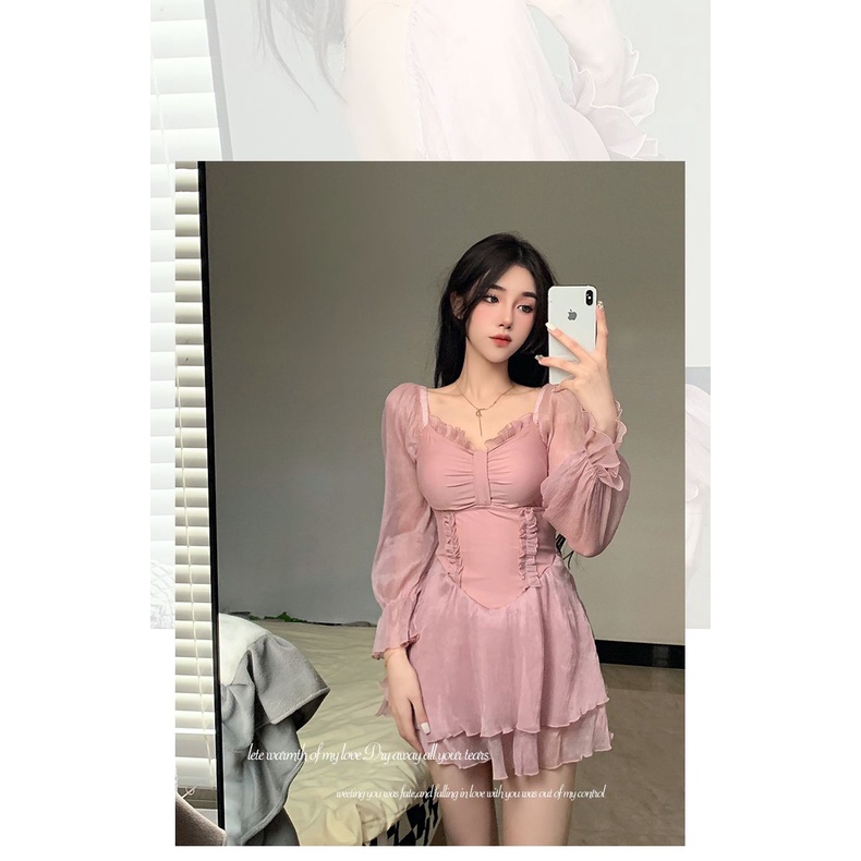 Áo Đầm Mỏng Che Bụng Một Mảnh Phong Cách Mới Mùa Hè 2023 Kích Thước Lớn Phong Cách ins Cho Nữ Sinh