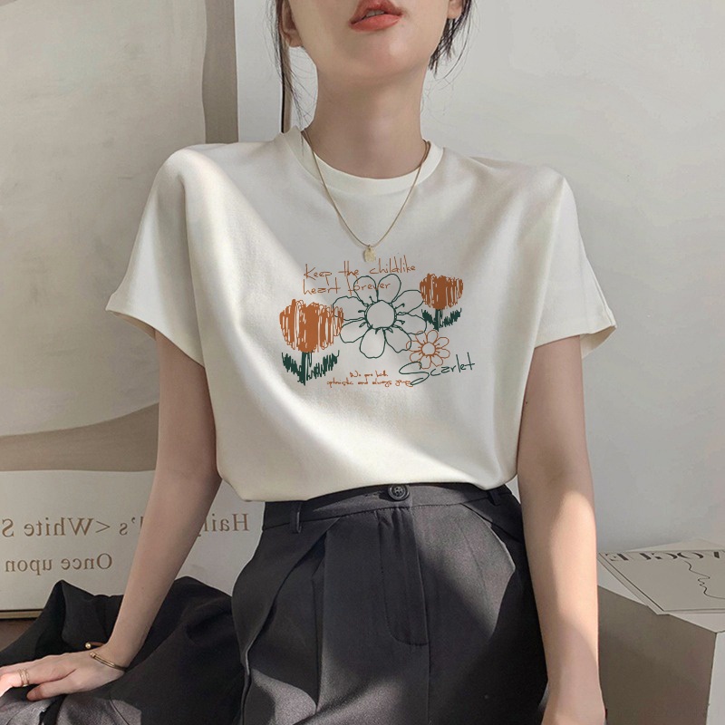 NRVP Áo Thun 100% Cotton Tay Ngắn Phong Cách Hàn Quốc Mới