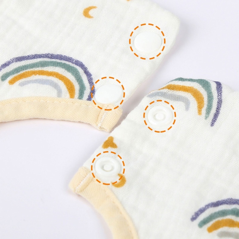 Yếm Ăn Cotton 6 Lớp Mềm Mại Thấm Hút Tốt Cho Bé Từ 0-2 Tuổi