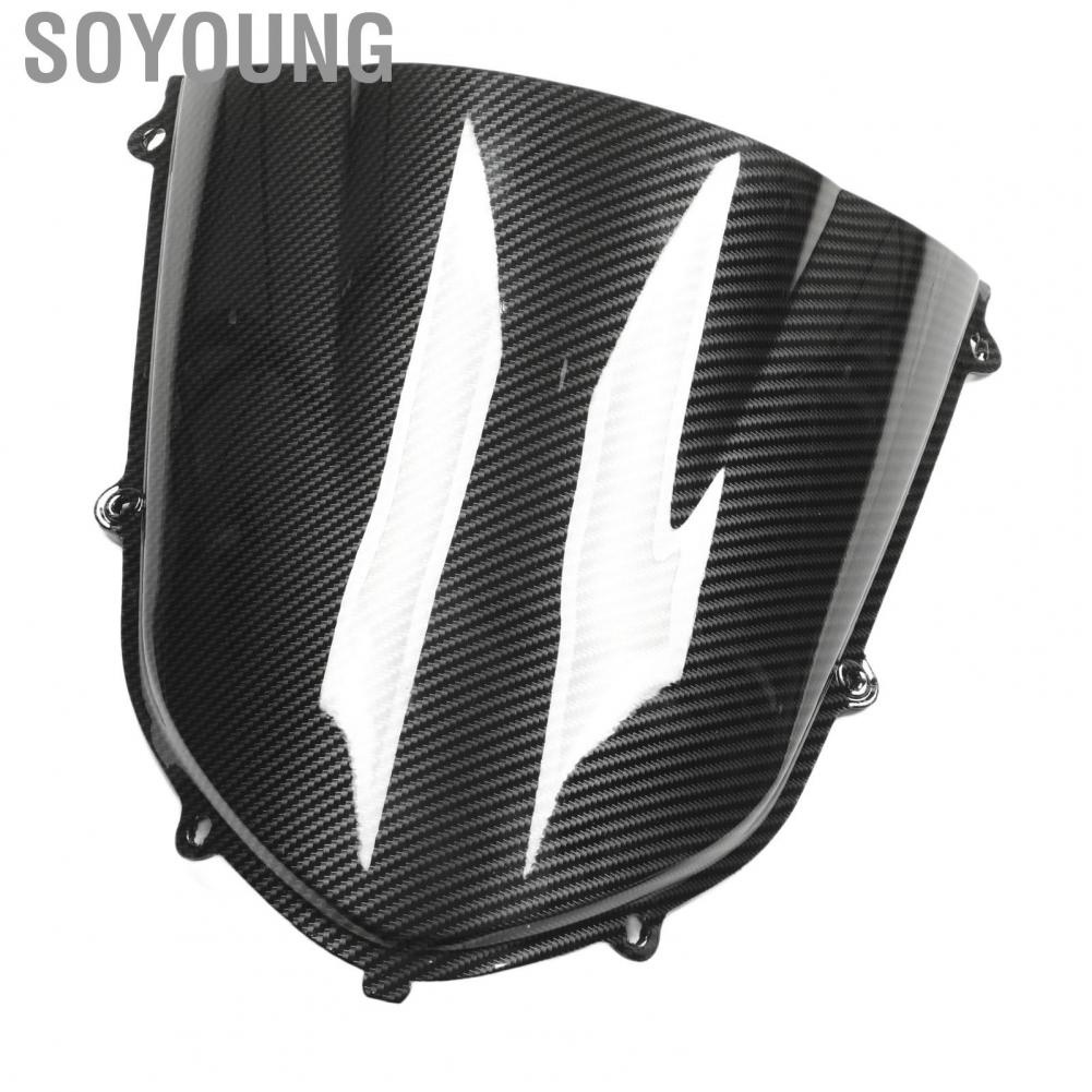 Soyoung Motorcycle Front Fairing Windscreen  Carbon Fiber Style Perfect Fit Universal Windshield Long Service Life Windproof Solid Flexible for