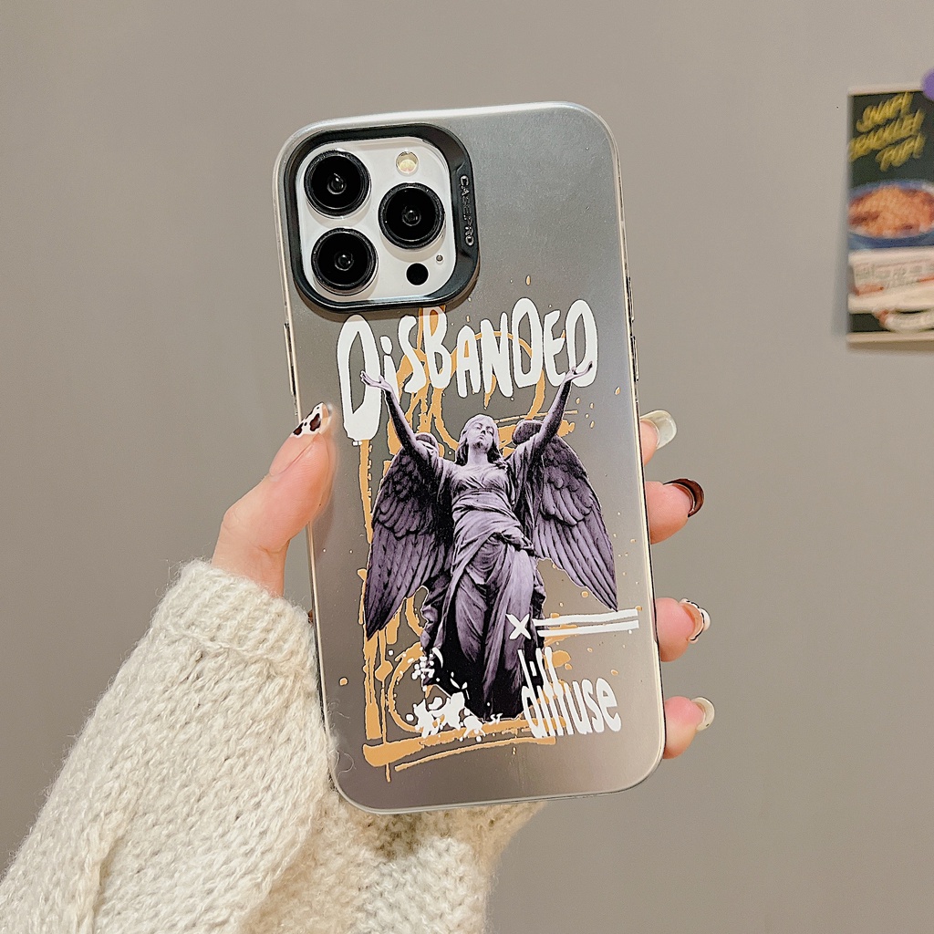 Ốp Điện Thoại TPU Mềm Trong Suốt Mạ Điện Họa Tiết Tượng Cổ Điển Cho iphone 13 14 12 11 pro max