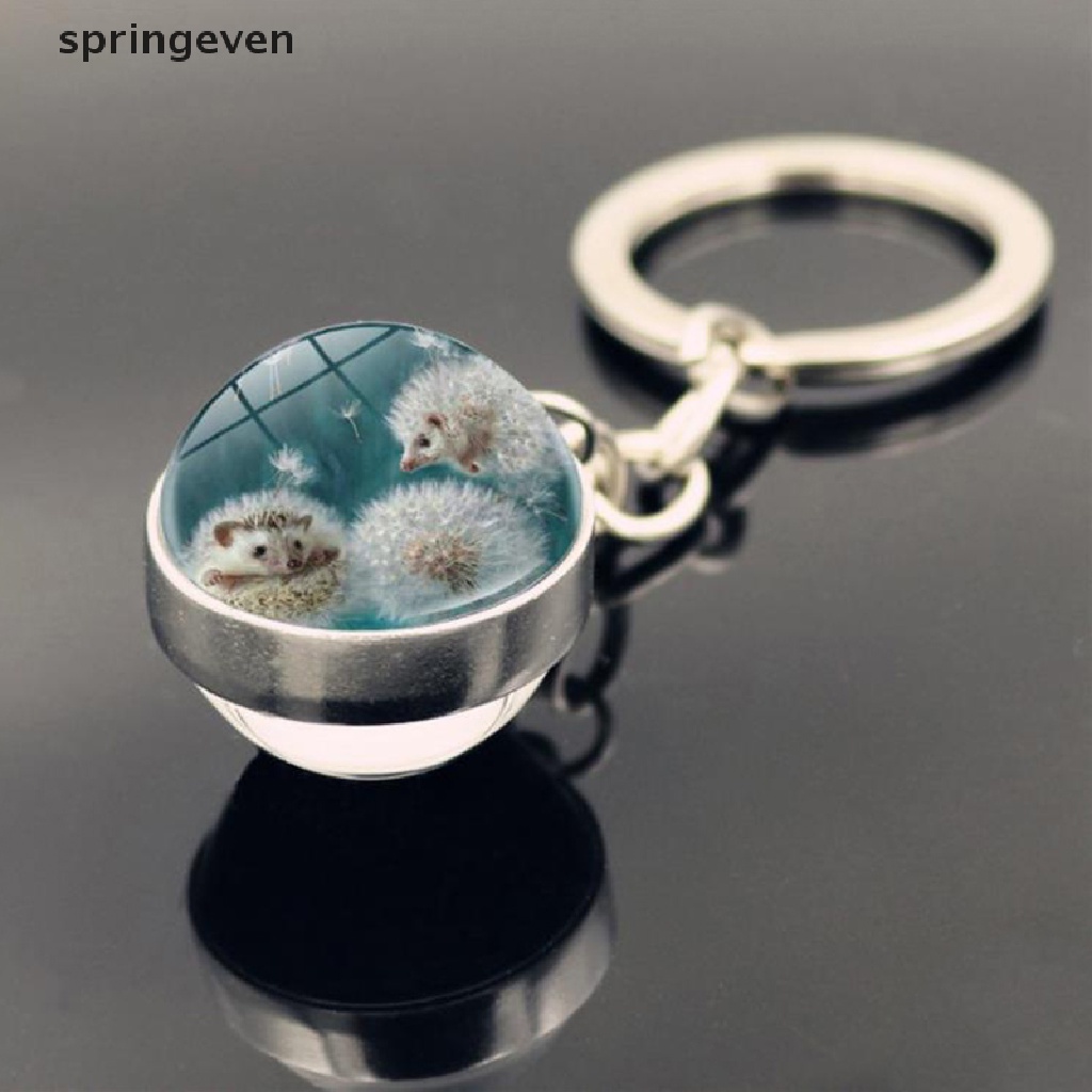 Móc Khóa Hình Nhím Dễ Thương Bằng Kim Loại Thủy Tinh Cabochon Time Jewel