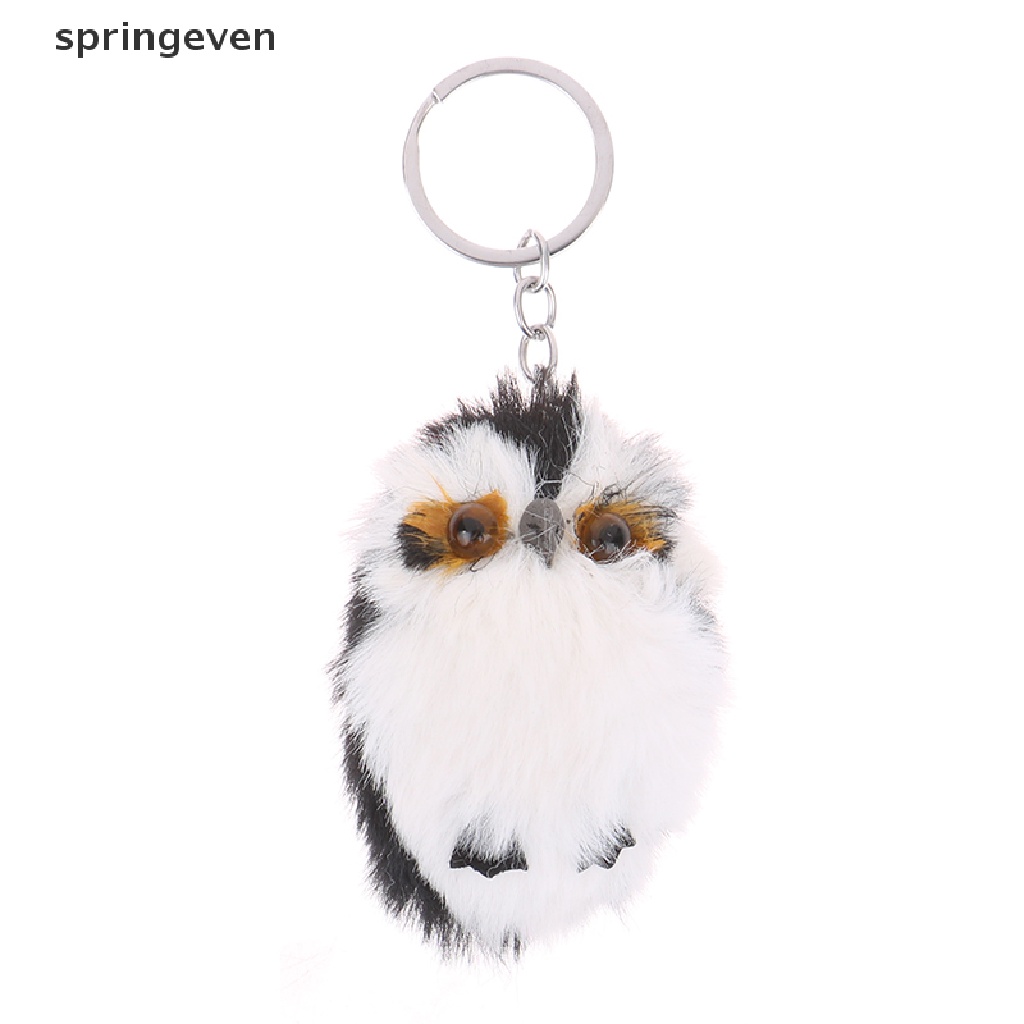 Móc Chìa Khóa Hình Cú Phủ Lông Dễ Thương Dùng Trang Trí Túi Xách / Móc Khóa
