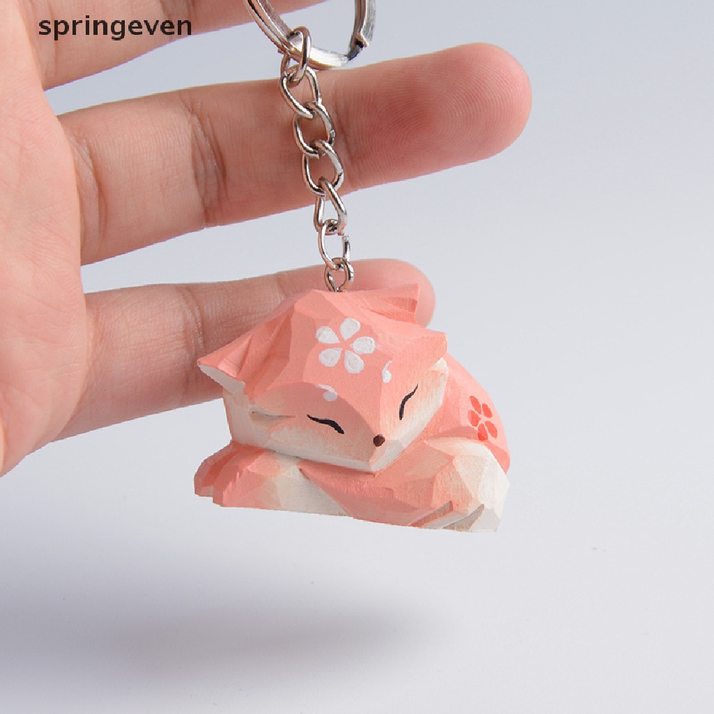 Móc Khóa Nhỏ Chạm Khắc Thủ Công Hình Cáo Sáng Tạo Để Bàn Trang Trí Ba Lô / Móc Khóa