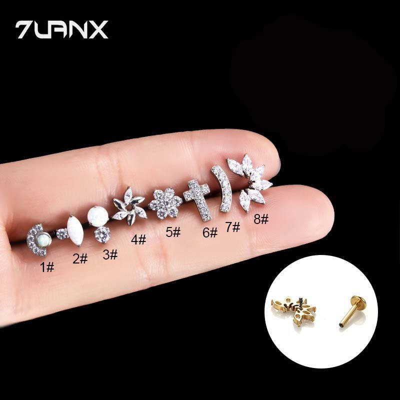 1 Khuyên Xỏ Tai G23 Bằng Thép Titan 16Gauge Không Gây Dị Ứng