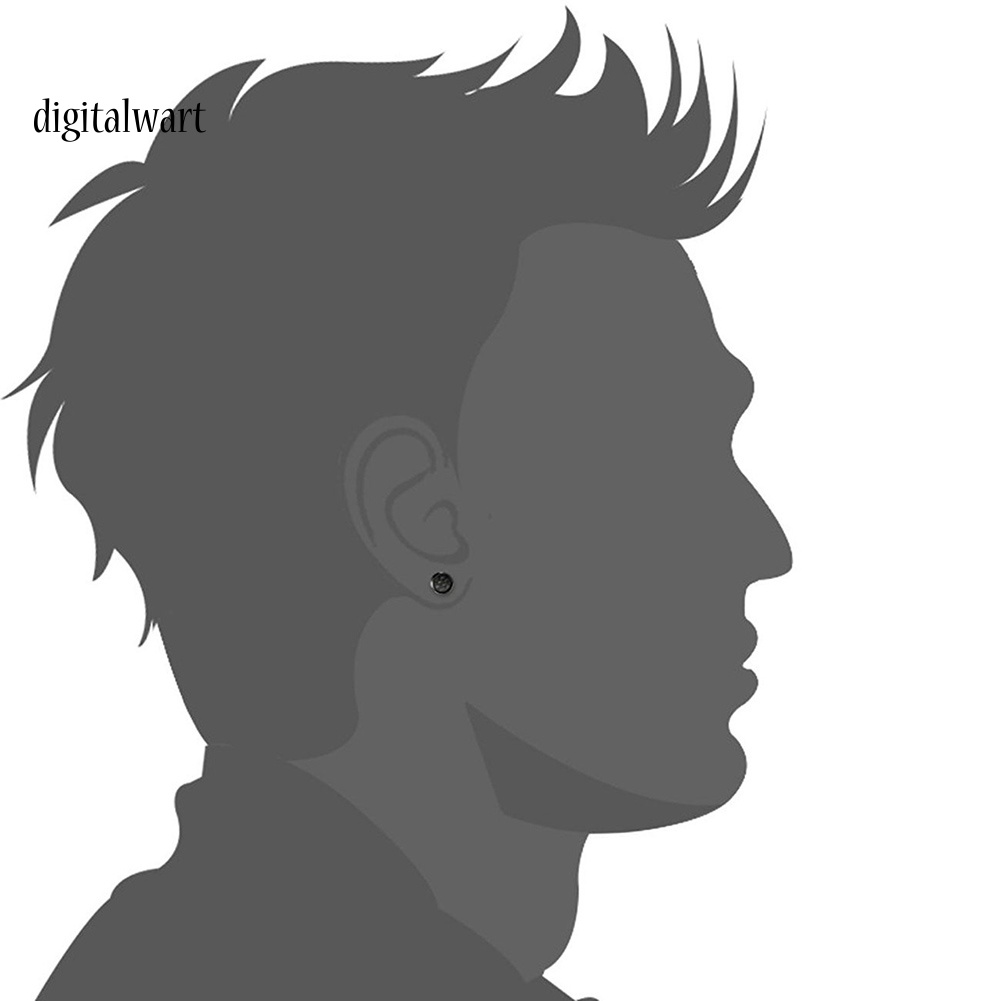 Kỹ Thuật Số| Set 6 Đôi Khuyên Tai Thép Không Gỉ Đính Đá Thời Trang Unisex