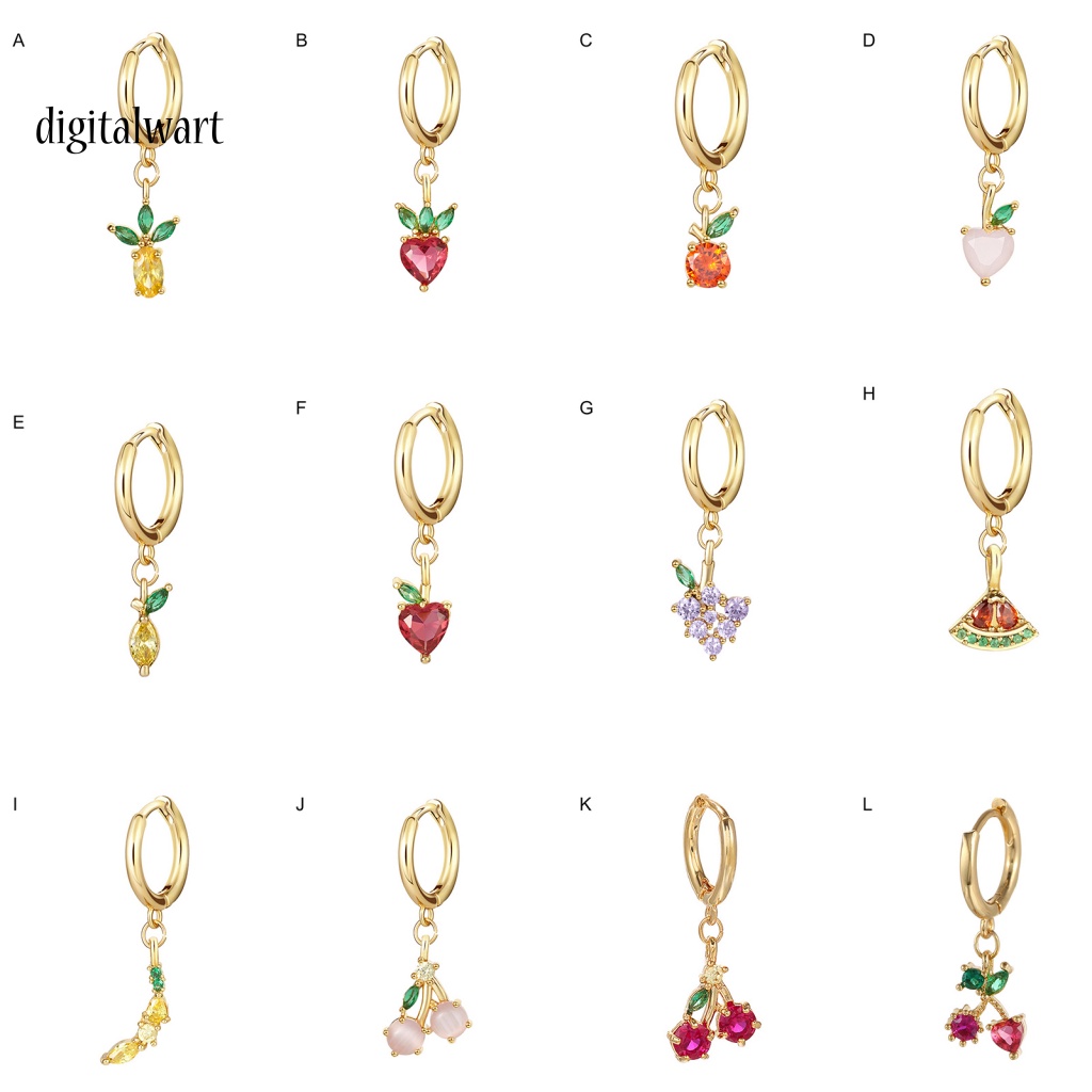 Kỹ Thuật Số| 1 Khuyên Tai Vòng Lủng Lẳng Đính Đá Hình Chùm Nho Nhiều Màu Trang Sức Hằng