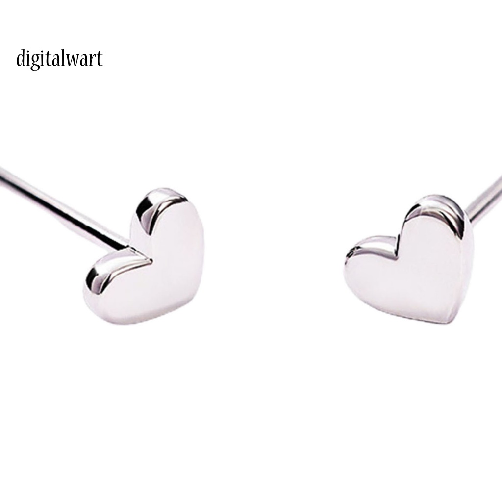 Kỹ Thuật Số| 1 Cặp Bông Tai Hình Trái Tim Bề Mặt Mịn Thanh Lịch Sáng Bóng