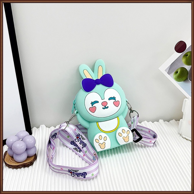Túi Đeo Chéo Vai Bằng Silicone Chống Nước Hình Thỏ Hoạt Hình Dành Cho Nữ