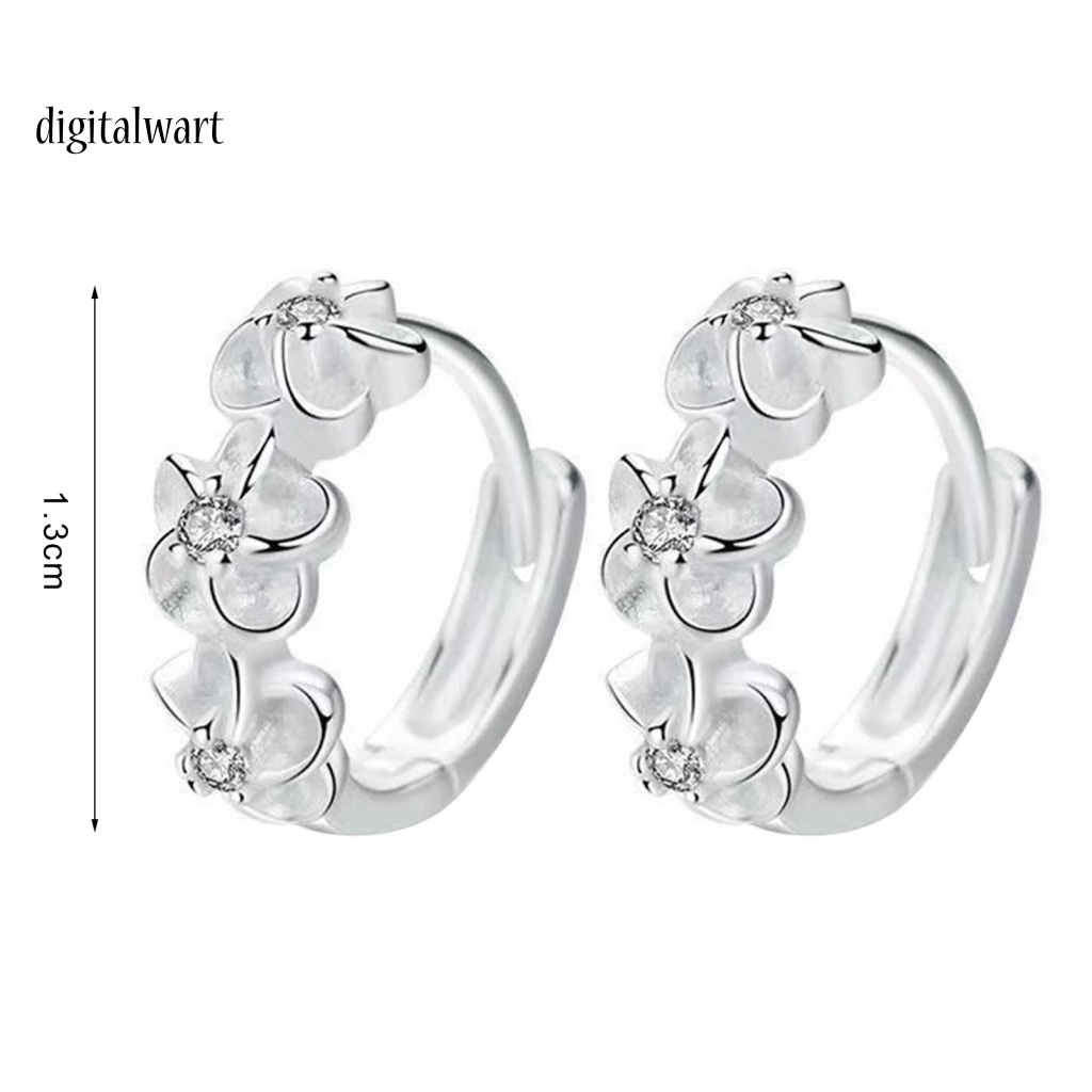 Kỹ Thuật Số| 1 Đôi Bông Tai Tròn Màu Trơn Hình Hoa Bằng Thép Không Gỉ Chống Dị Ứng Dành Cho Nữ