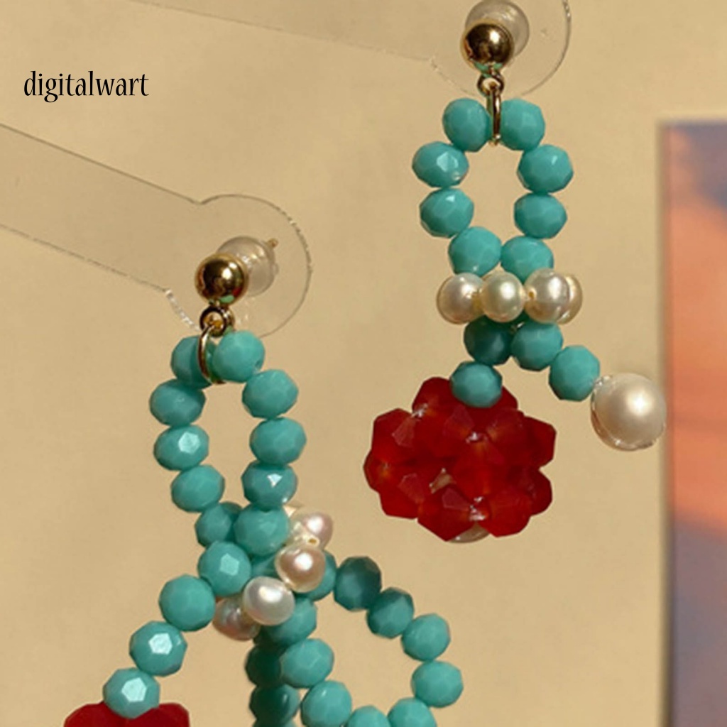 Kỹ Thuật Số| Bông Tai Chuỗi Hạt Ngọc Trai Phối Hoa Thanh Lịch Cho Nữ