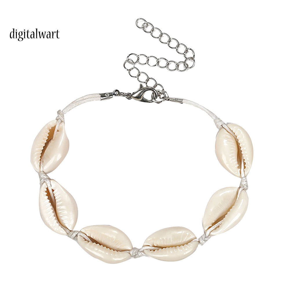 Kỹ Thuật Số| Vòng Tay Dây Bện Phối Vỏ Sò Phong Cách Bohemian Thời Trang Cho Nữ