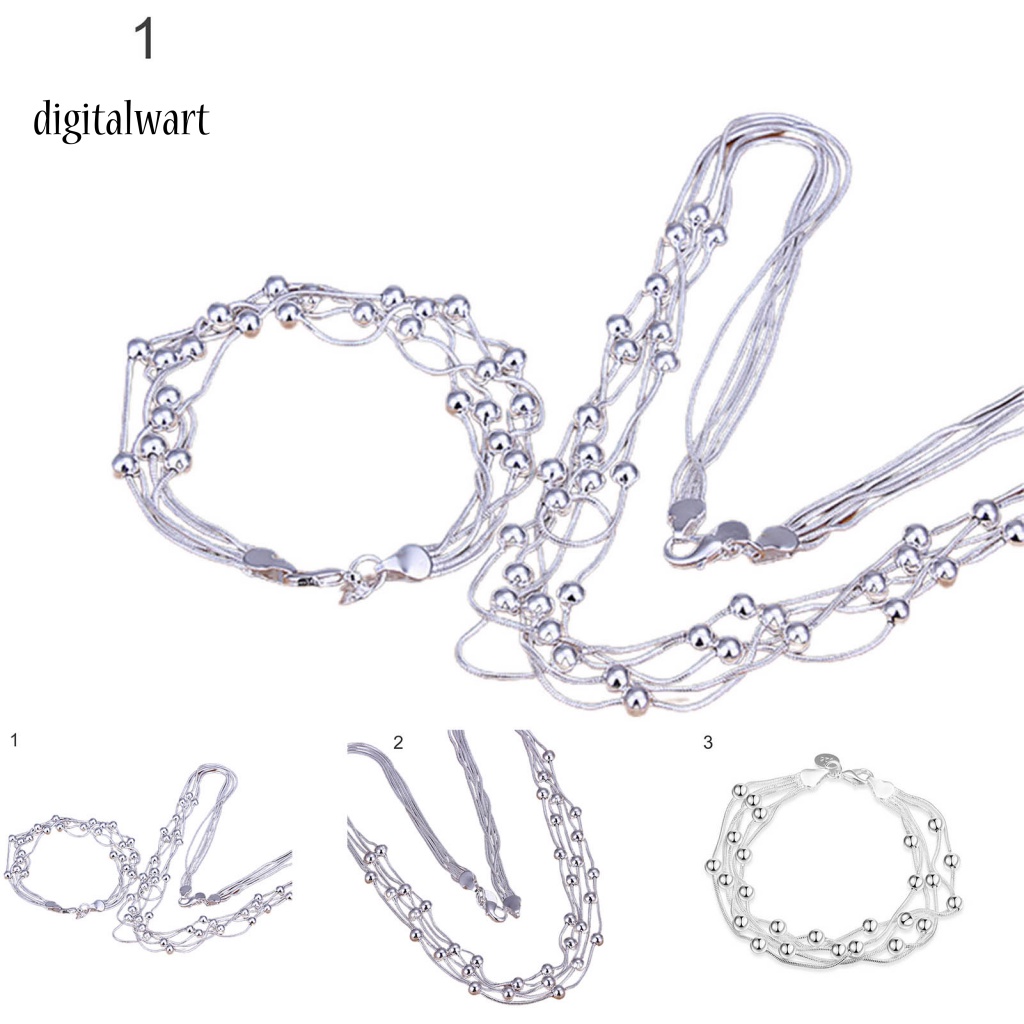 Kỹ Thuật Số| Bộ Vòng Tay / Vòng cổ 5 Hàng Bằng Đồng Tinh Xảo Quyến Rũ Cho Nữ