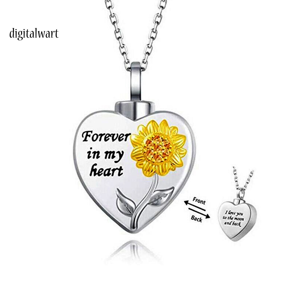Kỹ Thuật Số| Vòng cổ Mặt Hình Hoa Hướng Dương Khắc Chữ Forever in My Heart Thời Trang Cho Nam Và Nữ