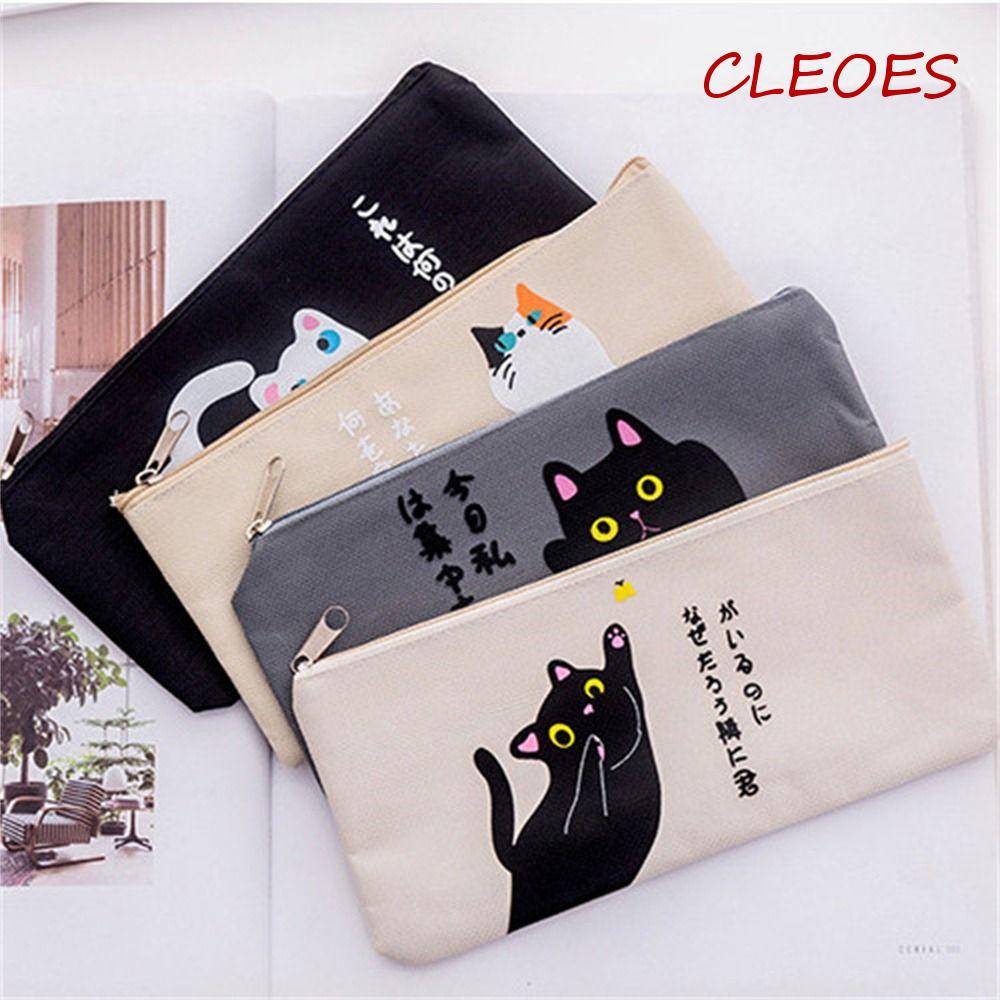 Túi Đựng Bút Hình Mèo Hoạt Hình Đáng Yêu Ốp