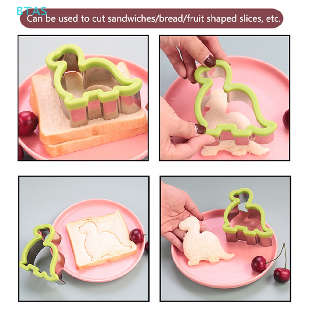 Khuôn Cắt Bánh Mì Sandwich Bằng Nhựa Và Thép Không Gỉ Hình Động Vật Hoạt Hình