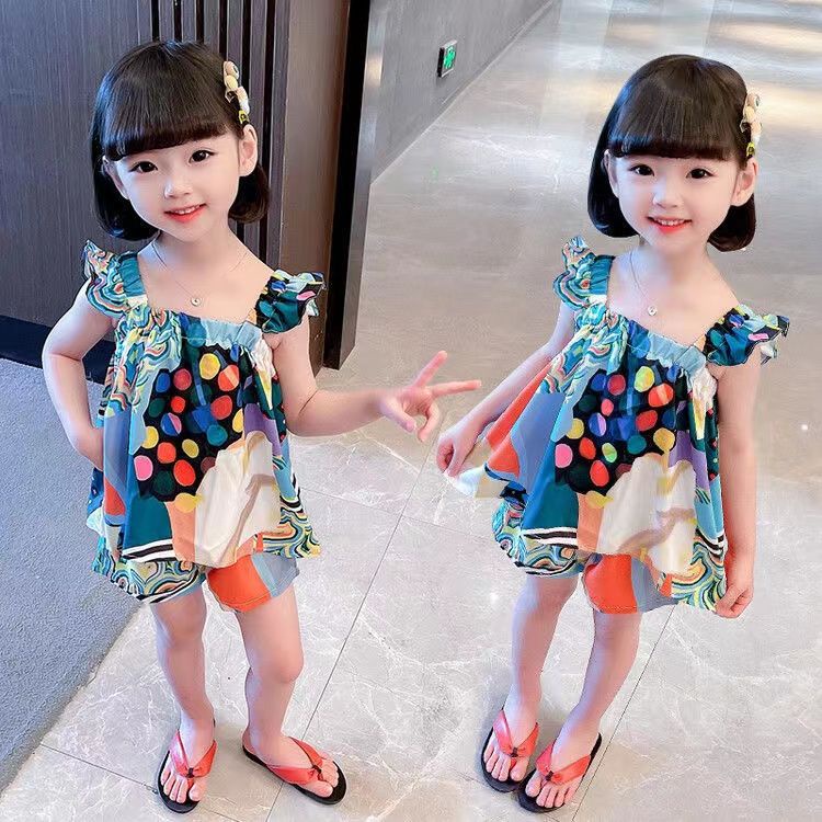 Bộ Áo Hoa Hai Dây + Chân Váy Ngắn Thời Trang Hàn Quốc 2023 Cho Nữ