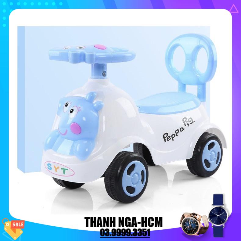 Xe lắc bơi cho bé có nhạc + còi,)Xe chòi chân hình Heo cho bé có nhạc
