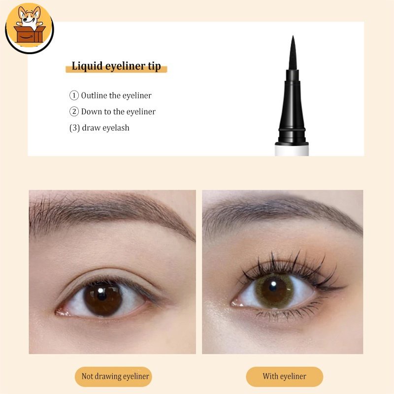 Bút Kẻ Mắt Kiêm Mascara Hai Đầu Siêu Mịn Chống Thấm Nước Không Lem Nhòe Lâu Trôi