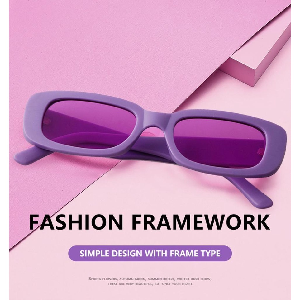 C3 Sunglasses Stylish Women Fashion Small Rectangle Purple Sun Glasses