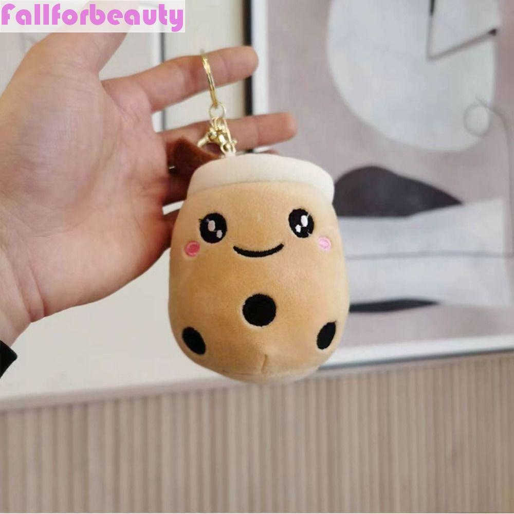 Fallforbeauty Móc Khóa Hình Ly Trà Sữa Nhồi Bông Phong Cách Hàn Quốc Dễ Thương