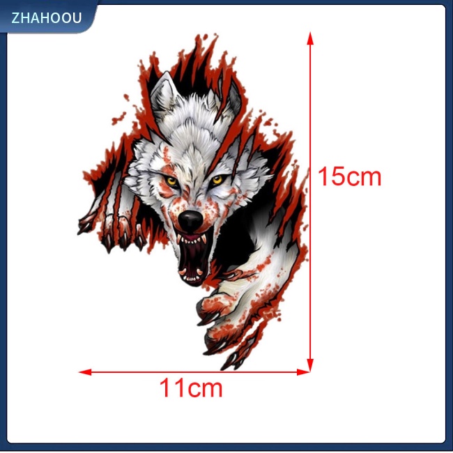 ☃Phụ Kiện Trang Trí Nhà Cửa Độc Đáo Sáng Tạo☃ Miếng Dán Phản Quang In Hình Sói Trang Trí Xe Hơi / Mô Tô