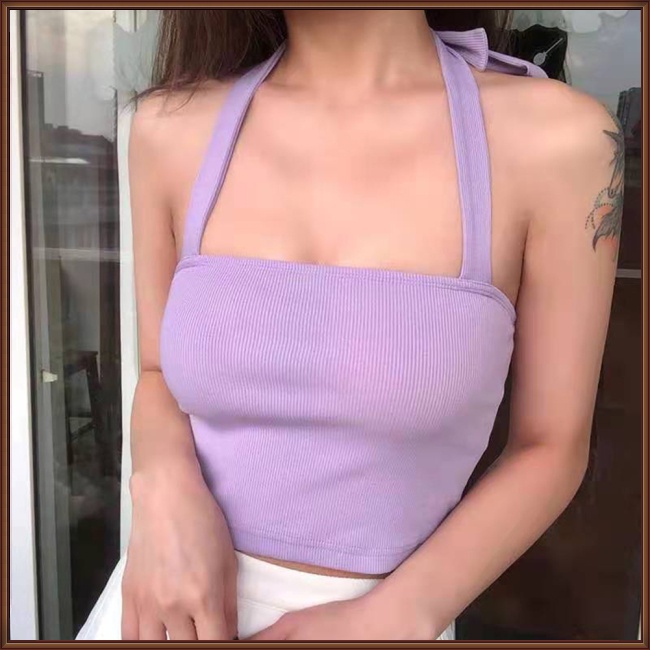 Áo Dệt Kim Không Tay Cổ Thuyền Màu Sắc Đơn Giản Cho Nữ