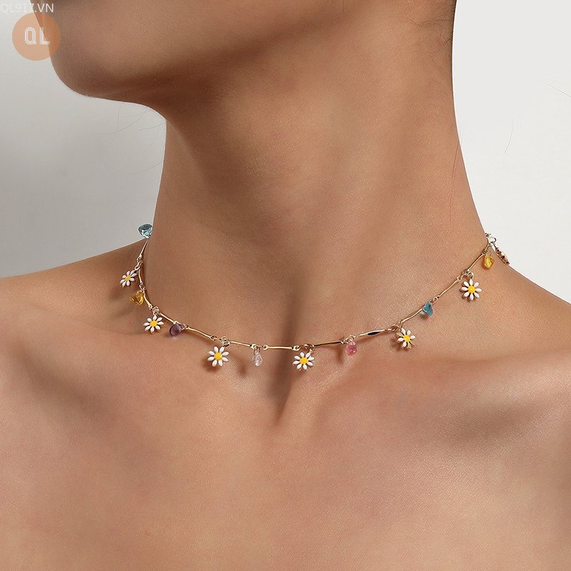 Vòng Cổ Choker Ngắn Xỏ Hạt Nhiều Màu Phong Cách Bohemian