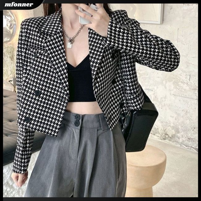 Áo Khoác Nữ Dài Tay Cổ Bẻ Thời Trang Hàn