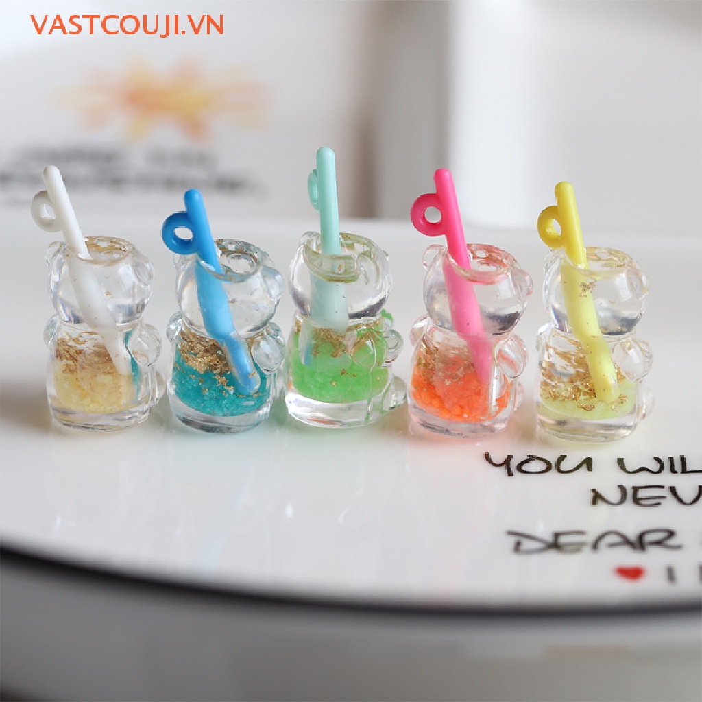 Bộ 2 Ống Hút Bằng Nhựa Hình Gấu Màu Dạ Quang DIY Trang Trí Nghệ Thuật Crafg