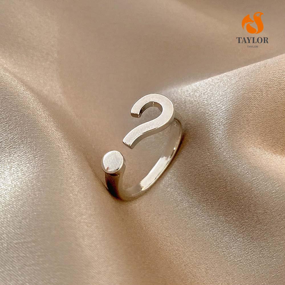 Nhẫn Khắc Chữ TAYLOR1 Cá Tính Cho Nữ|Nhẫn Phong Cách Hàn Quốc Có Thể Điều Chỉnh