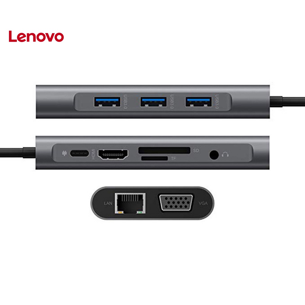 Bộ Chuyển Đổi Đọc Thẻ Sạc Nhanh 10 Trong 1 Type-C Sang VGA USB3.0 PD
